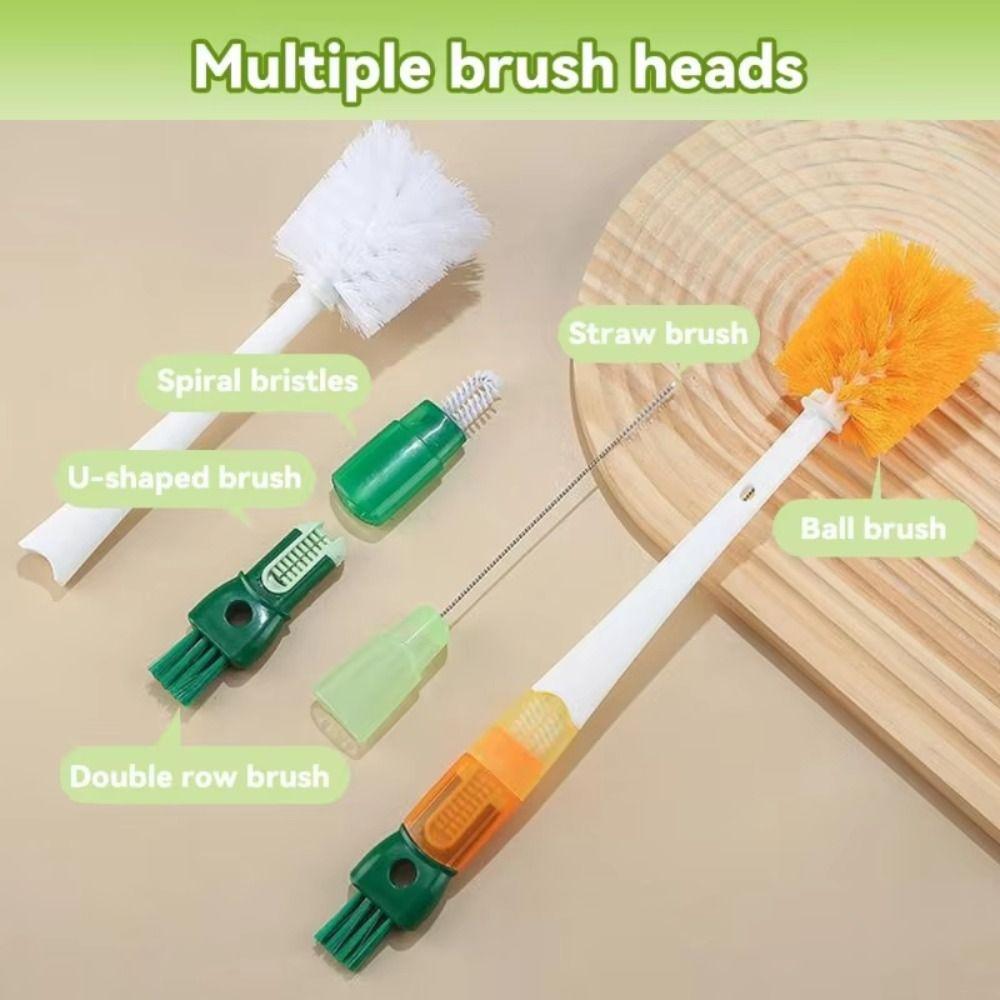 Multi-purpose 5 in 1 Cup Washing Combo Multi-functional Cup Brush  Baby Bottle Cleaning