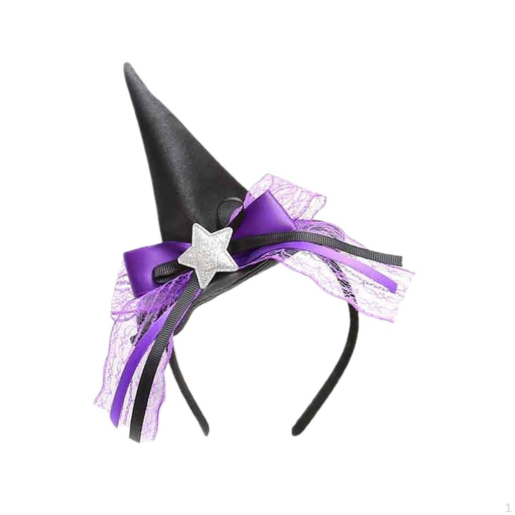 Enchanting Witch Hat Headband - Magical Hair Hoop for Halloween Costume Parties