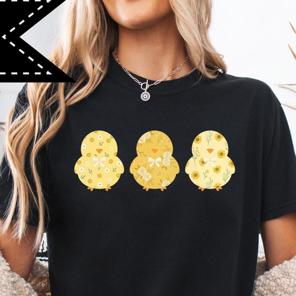 Easter Chick Comfort Colors Shirt, Vintage Spring Farmhouse Graphic Tee, Happy Easter Day T-Shirt, Easter Gift