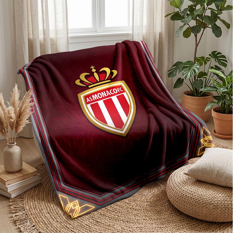 Monaco FC Soft Flannel Fleece Blanket Lightweight Cozy Warm Throw Blanket For Sofa Bed Home Decor