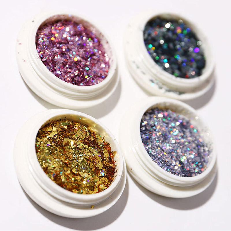 6 Pcs/Set Glitter Flakes Irregular Aluminum Foil Sequins For Nails Chrome Powder Winter Manicure Nail Art Decorations