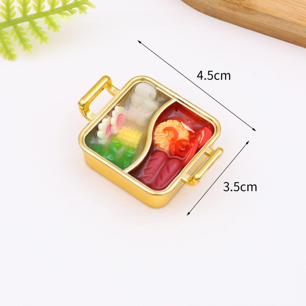 1PC Mini Hot Pot Pendant Simulation Food Hot Pot Model Creative Simulation Toy Bag Pendant Gift Home Decoration