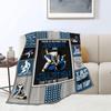Family Giraffe Hand Drawn Black Background Flannel BlanketCute Animal Sketch Text Print Soft Throw for Bedroom Sofa Casual Home