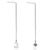Cloud-Jewelry bsce-9sv September Geboortesteen Saffier Getal Dames Ketting Oorbellen [Houten Cadeaubox Inbegrepen] Zilver 925 bsce-9