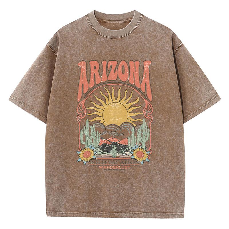 

Fashion Women Cotton Washed T-Shirt Beautiful Arizona Wildlife Vacation Invites You Print Tops Casual Loose Tees Vintage Clothes S