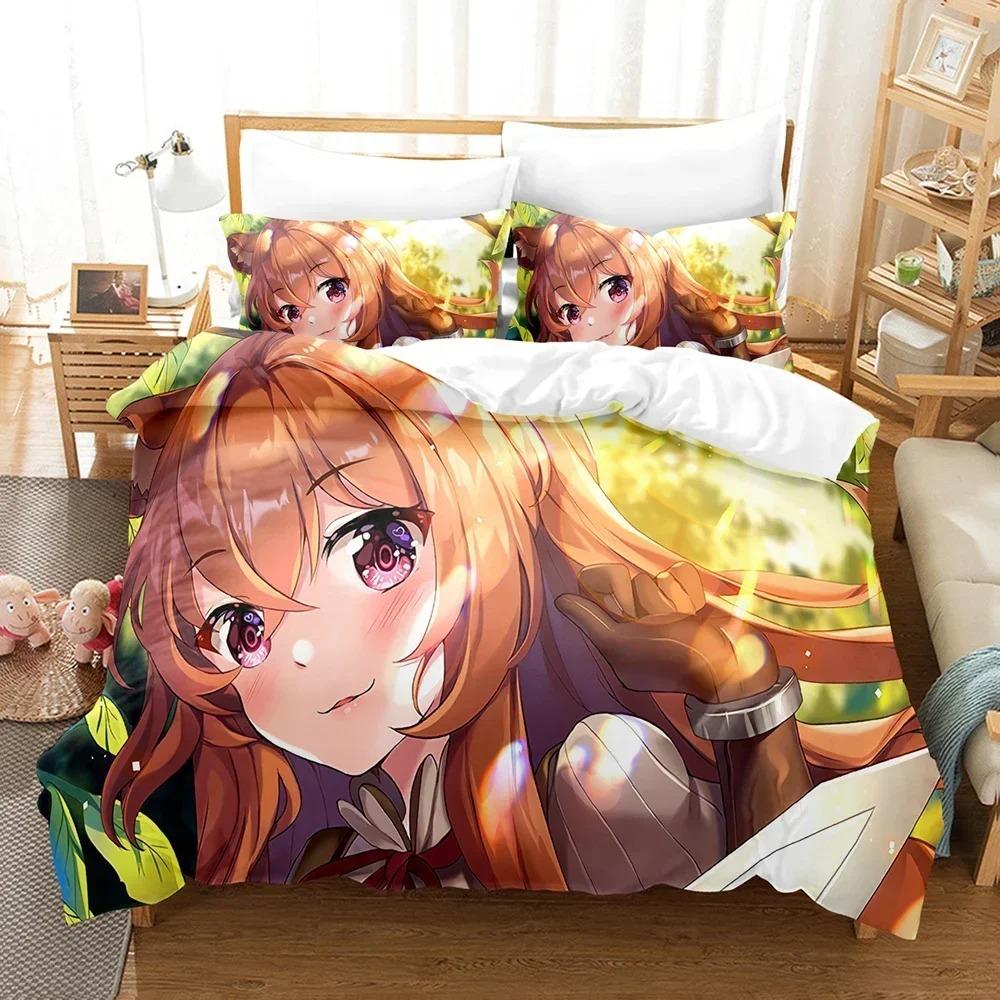 3D Print The Rising of the Shield Hero Bedding Set Bedroom Soft Modern Bedspreads Comefortable Duvet Cover Quilt Pillowcase