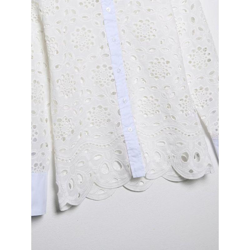 Kaslead New Arrival Women's Clothing Fashion Style Cut Out Embroider Shirt Skirt 4786052 2731051