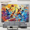 Sfondo 2D Street Art Urbana Giocatore di Basket Stile Hip Hop Graffiti per Servizio Fotografico Bambini