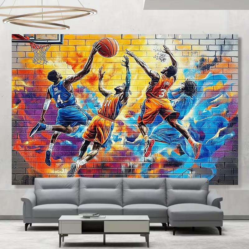Sfondo 2D Street Art Urbana Giocatore di Basket Stile Hip Hop Graffiti per Servizio Fotografico Bambini