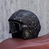 Vintage Semi Open face Motorcycle Helmet 3/4 helmet All seasons Cruiser Ride Advunture Men Women Cruise protective glasses