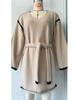 Women's Loose-fit Knitted V-neck Long Sleeve Dress With Belt