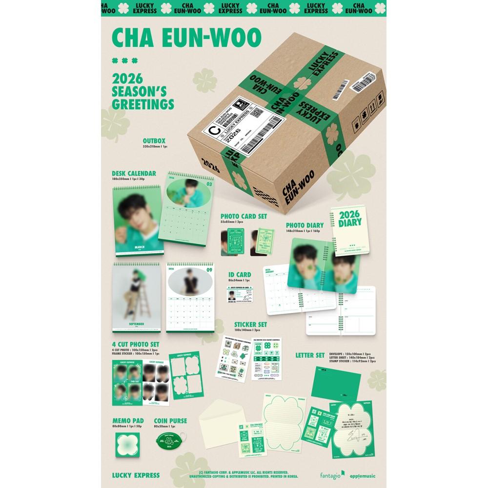 Cha Eun Woo 2026 Season’s Greetings LUCKY EXPRESS Full Set 10pcs K-POP Official Goods ASTRO