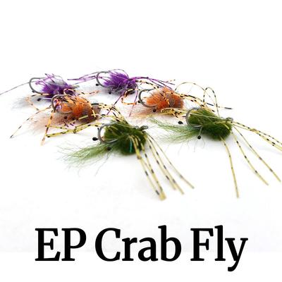 1 Stück/2 Stück beschwerte Salzwasser-Angelköder EP Krabbenfliege für Redfish, Streifenbarsch, Forelle, Snook - Wolframaugen, UV-Harz