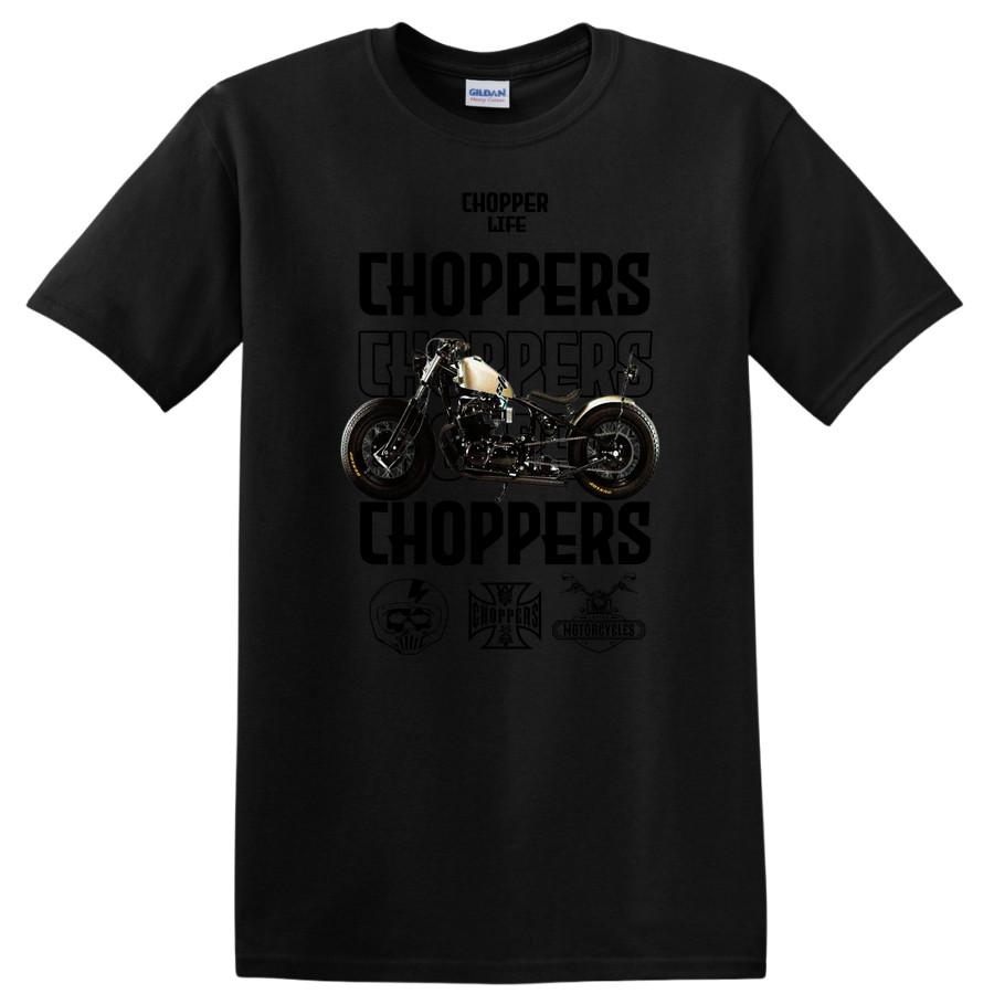 Chopper Motorcycle Design T Shirt Retro Biker Tee Gift for Bike Lovers