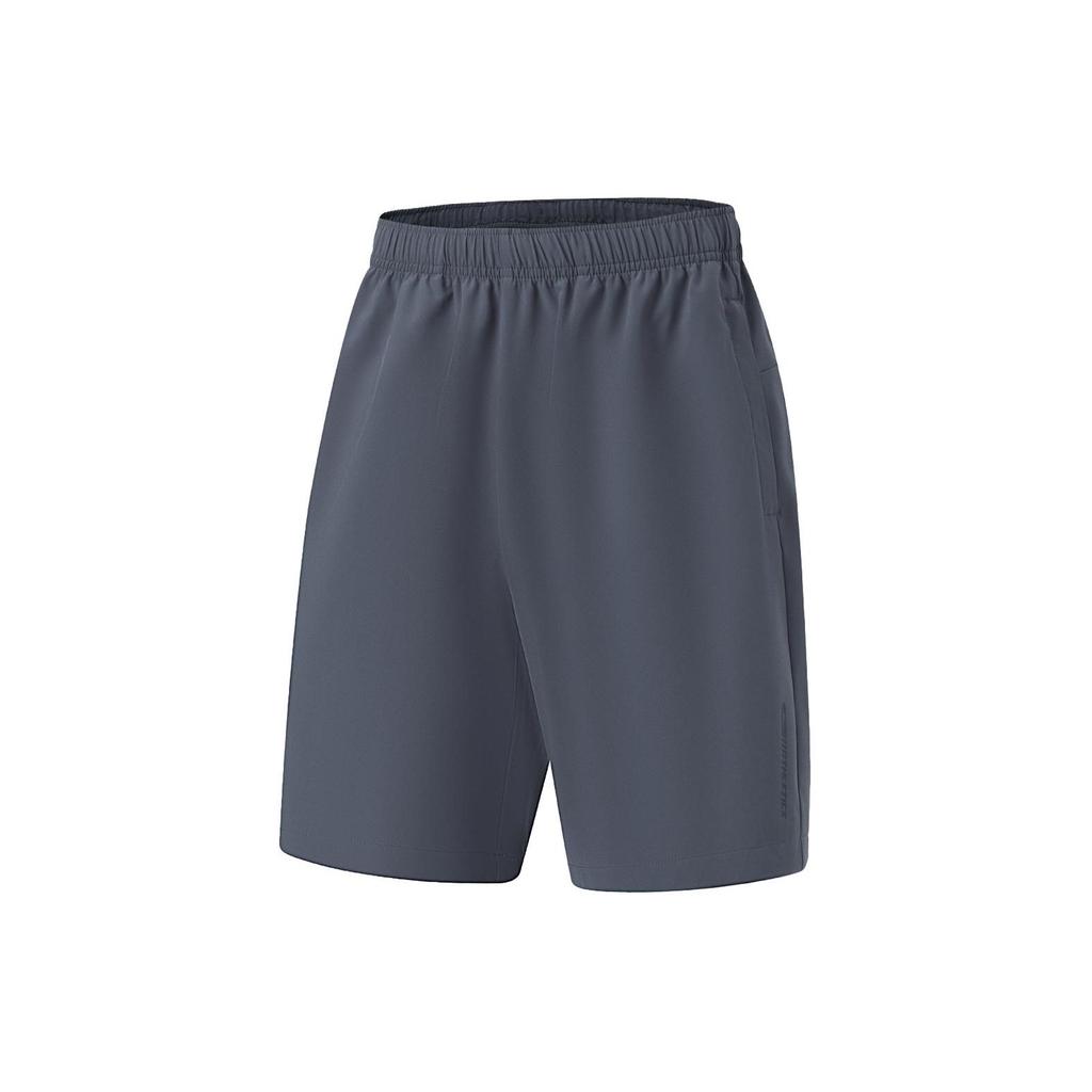 Li Ning Fitness Series Solid Color Mid Waist Loose Straight Leg Sports Shorts Men Shorts Cold-Sand-Black AKSU785-3