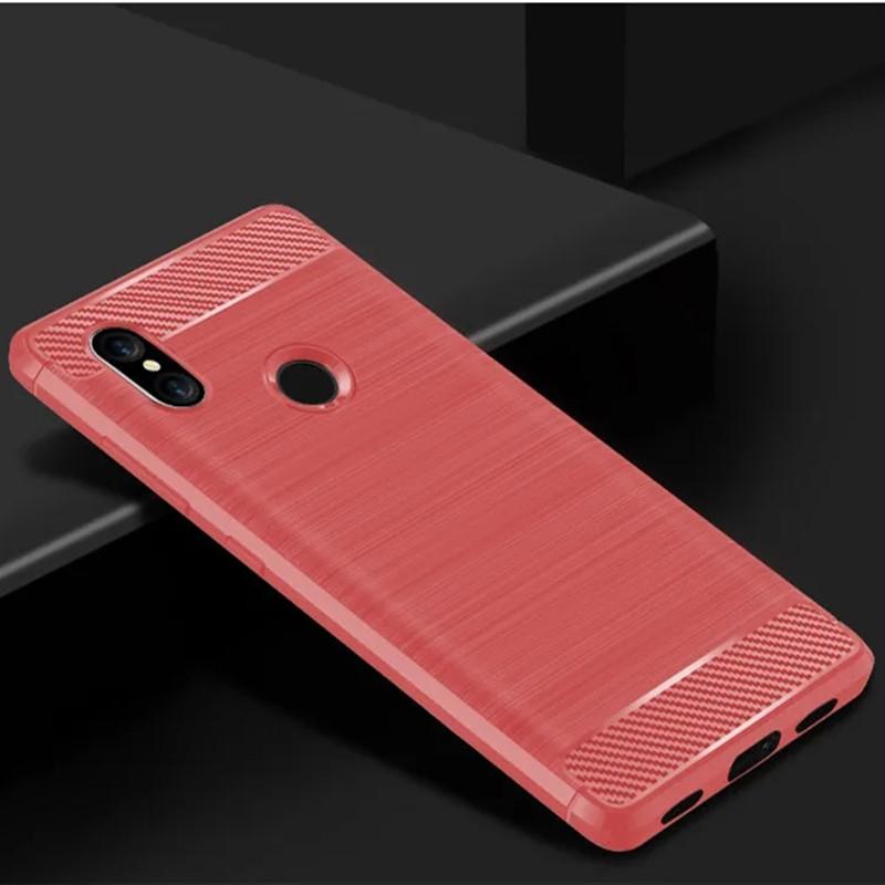 

Для Xiaomi Mi 8 se mi8se Mi 8se Soft Silicone Case Luxury Carbon Fibre Cover for xiaomi 8se mi8 se Протиударні матові чохли For Mi8 se червоний