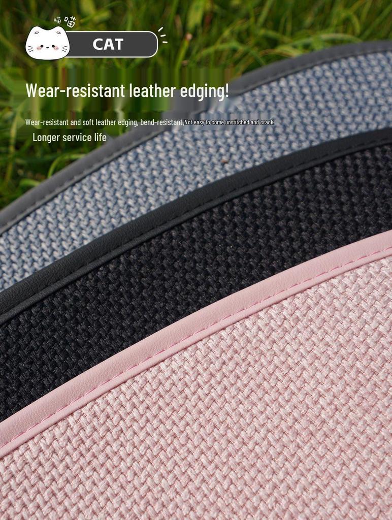 Leinen-Autositzkissen mit 3D-Kätzchenmotiv: Belüfteter, atmungsaktiver, kühler und hübscher Universal-Hut für Damen – perfekt für alle Jahreszeiten