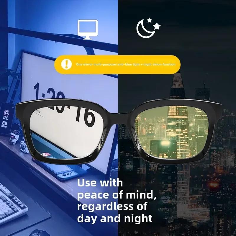New Fashionable Large Frame Anti-blue Light Night Vision Glasses Men Women Fashion Outdoor Riding Driving Night Vision Glasses
