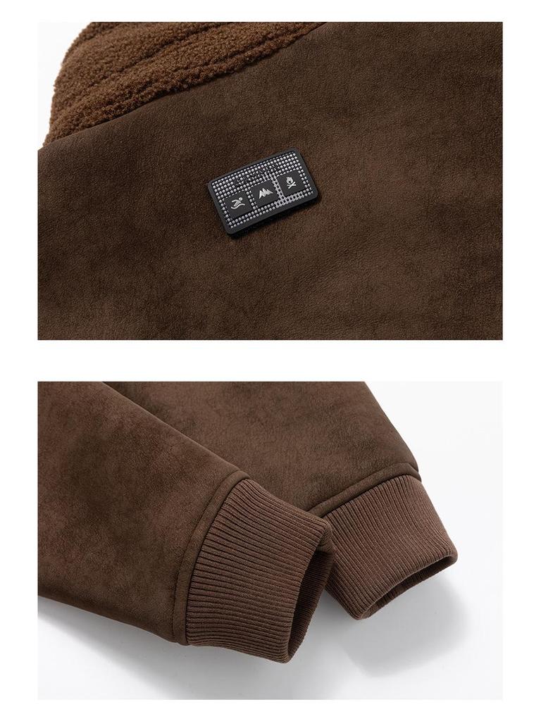 Mu Yuan Men's 2025 Winter Shearling Cotton Stand Collar Vintage Streetwear Jacket