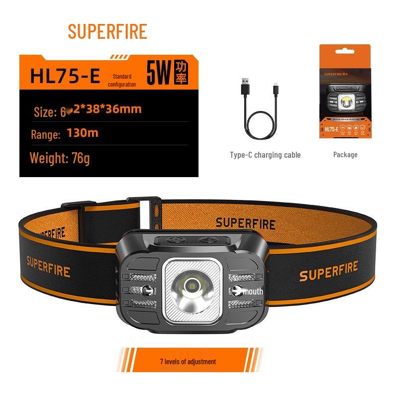 Shenhuo Rechargeable Headlamp with Strong Light and Induction for Outdoor Wilderness and Night Fishing