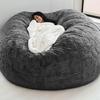 Color Large Solid Soft Plush Portable Living Room Lazy Sofa Cover Bean Bag Cover