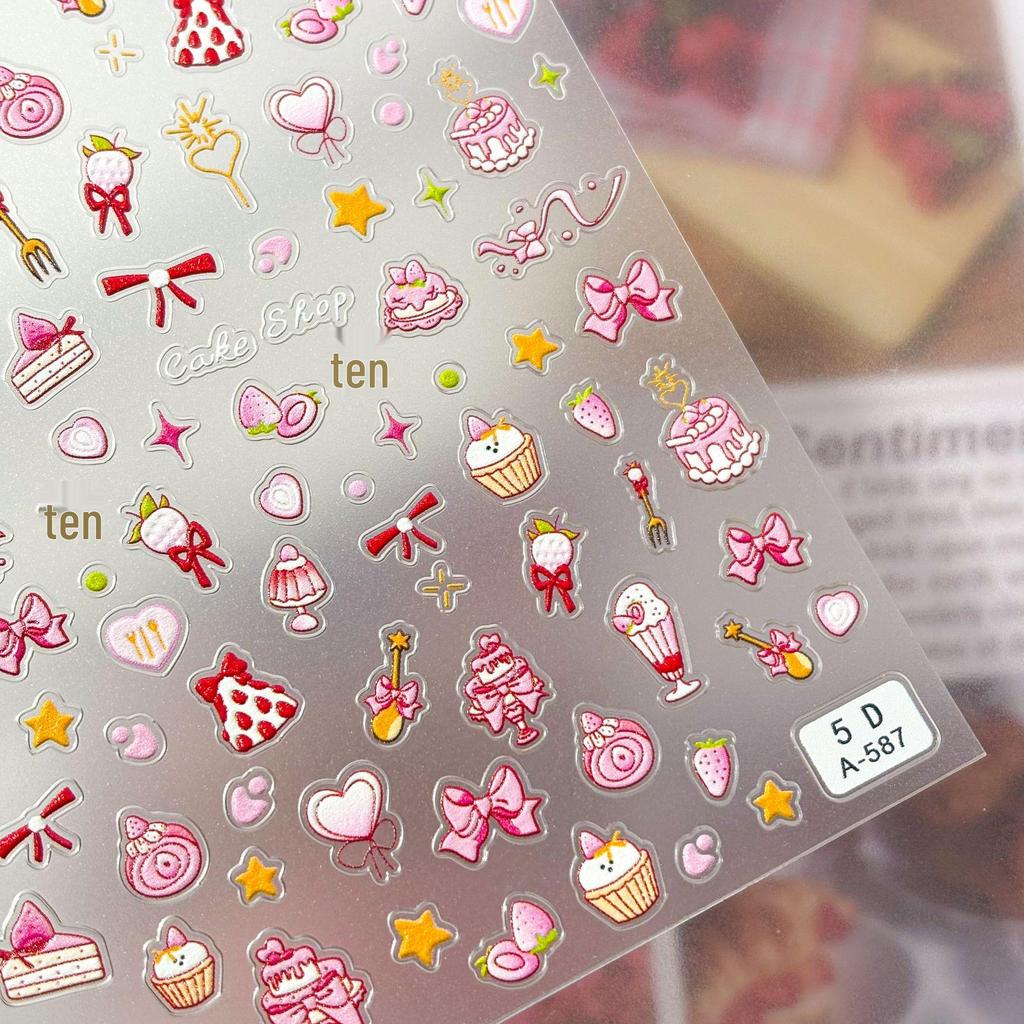 3D Japanese Bow & Flower Nail Art Stickers