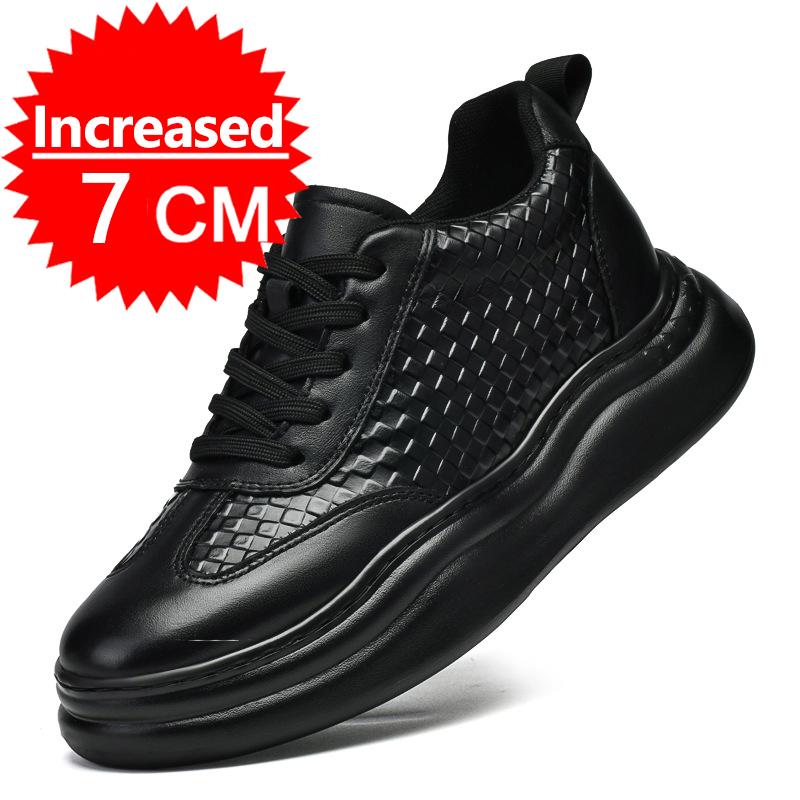 

Кроссовки для мужчин, увеличивающие рост, стелька 7 см, белые, черные, высокие, мужские, для отдыха, модные, спортивные, большие размеры 38-45 38
