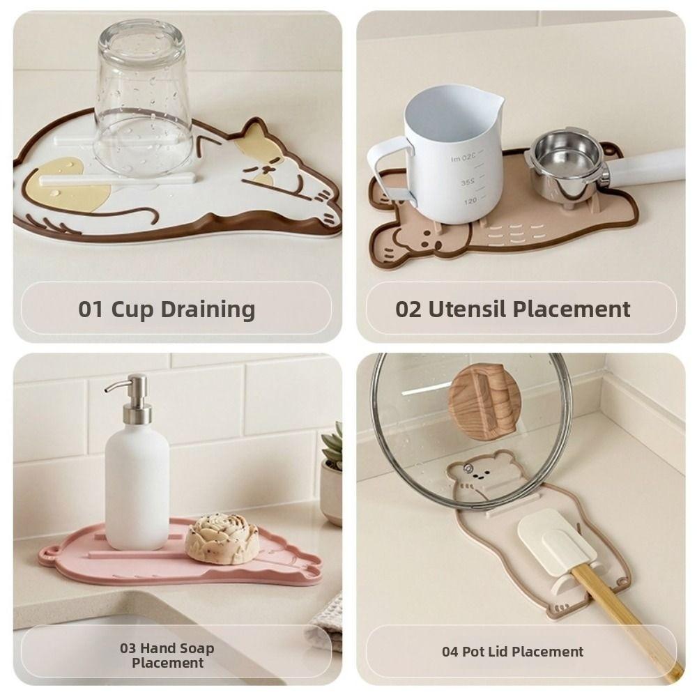 Heat Resistant Pot Lid Holder Non-slip Chopstick Holder Soft Spoon Holder Mat Kitchen Countertop