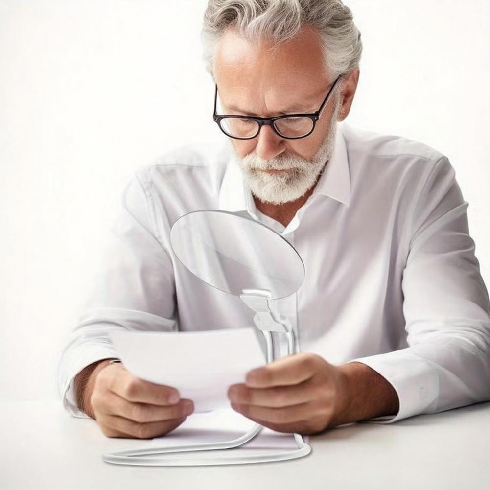 Work Magnifying Glass Hands Free Magnifying Glass 5x Magnifying Glass with 6.38-inch Lens Hands-free Neck Wear for Seniors