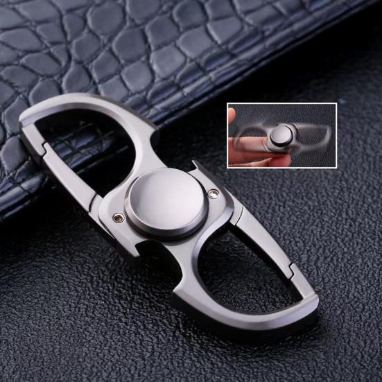 Car Keychain Heavy-Duty Metal Keychain Fidget Spinner with Bottle Opener 3-in-1 Stress Relief Multi-Functional Portable Key Ring Tool