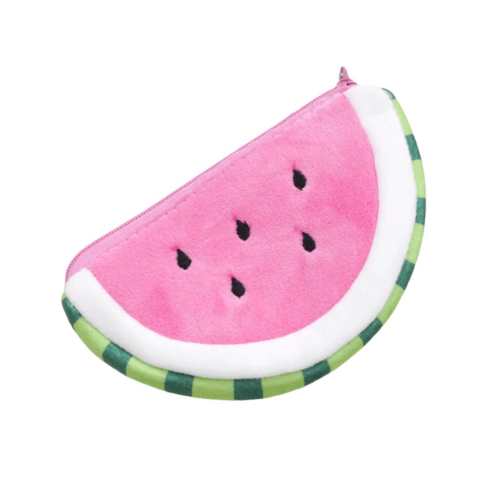 Cute Watermelon Coin Purse Zipper Cartoon Mini Card Bag Funny Plush Fruit Wallet Women