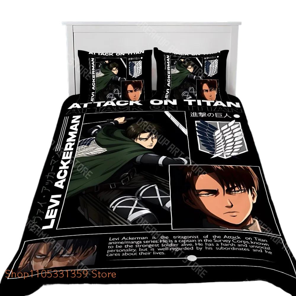 A-Attack Titan Duvet Cover Set Cover For Kids Boy Anime Bedding Sets Bedclothes Bedroom Deco Pillowcase75 X 50Cm
