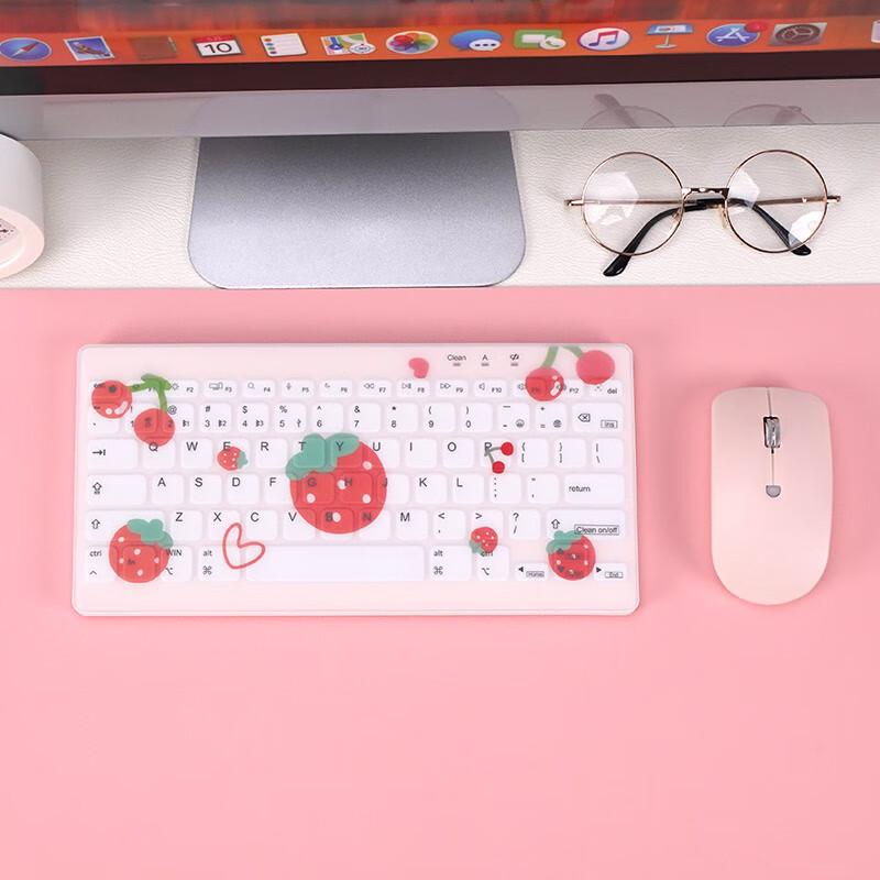 

Double Shell C78 Tri-Mode Silent Waterproof Keyboard & Mouse Set - Strawberry