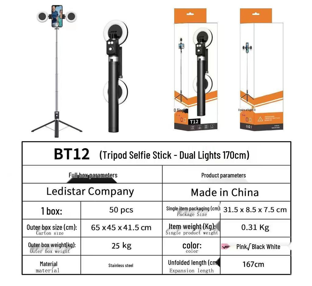 Top-Selling Bluetooth Selfie Stick with Retractable Tripod & Anti-Shake Gimbal