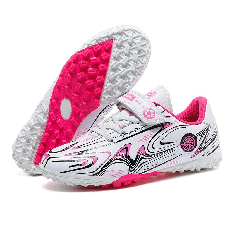Children's Football Shoes Velcro Broken Nails Medium and Large Children's Men's Women's Long Nails Lightweight Shock Absorption Grass Training Shoes