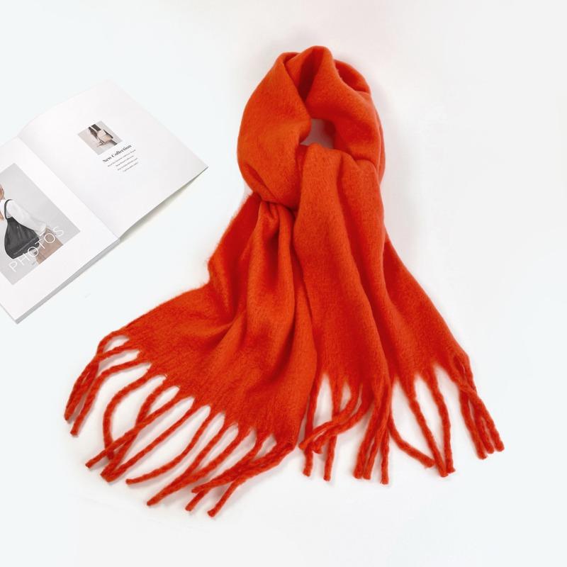 Crain blauer Schal Damen Winter vielseitig verdickt einfarbig Schal Mohair Premium warmer Schal