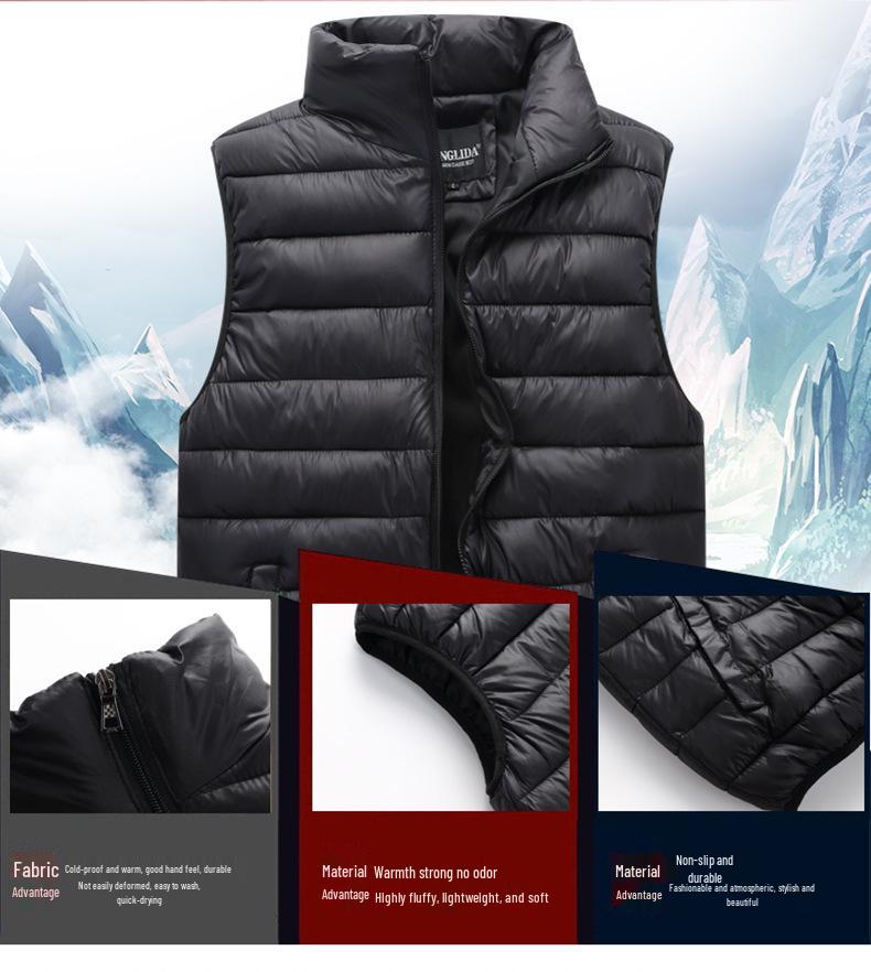 Unisex Slim Fit Hooded Down Cotton Vest - Autumn/Winter Style, Plus Size, Korean Design, Sleeveless Jacket for Men and Women
