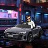 Kinder-Elektroauto mit Fernbedienung, Sicherheitsgurt, Hupe, Musik, Scheinwerfern, bis zu 5 km/h, 3-5 Jahre, grau