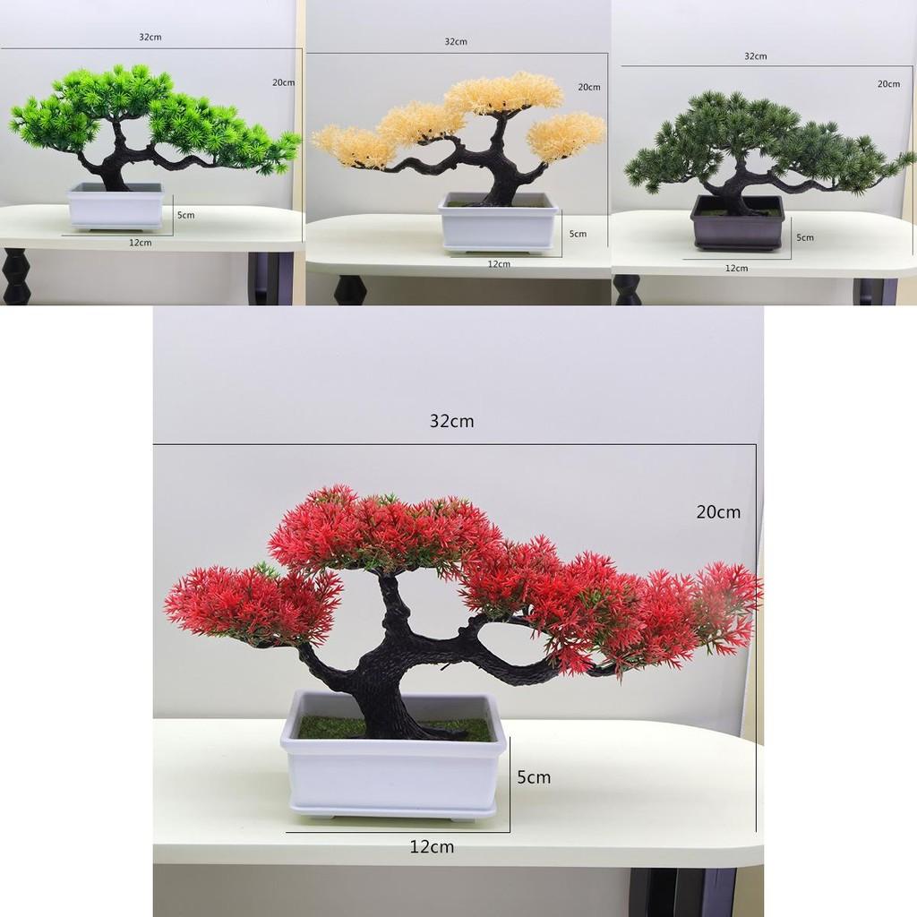 Plastic Indoor Bonsai Tree Artificial Green Plant For Office And Home Decor