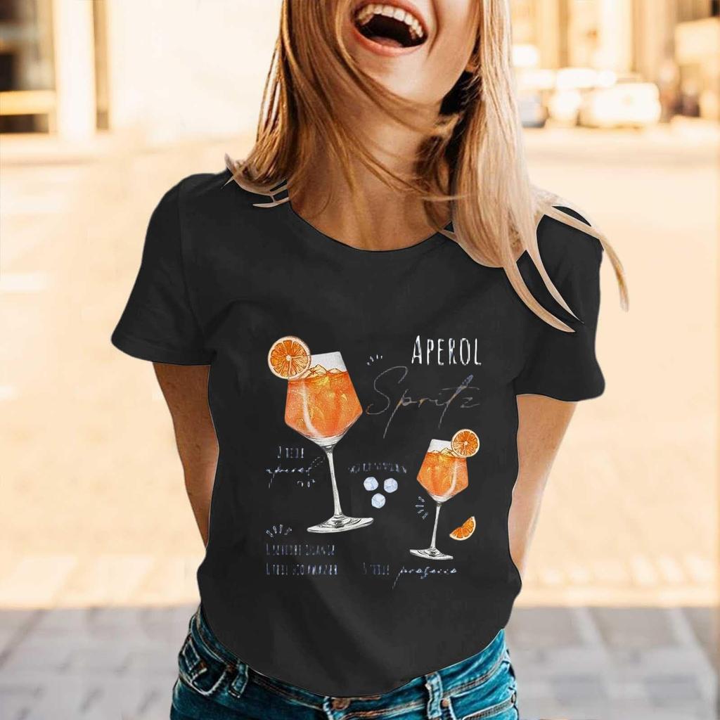 Summer Party Travel Short-sleeved T-shirts and Shirts, Weekend Casual Loose Vacation Shirts