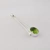 Peridot Gemstone 925 Sterling Silver Handmade Women Jewelry Designer Long Pendant 1.79" For Gift PP-69-2