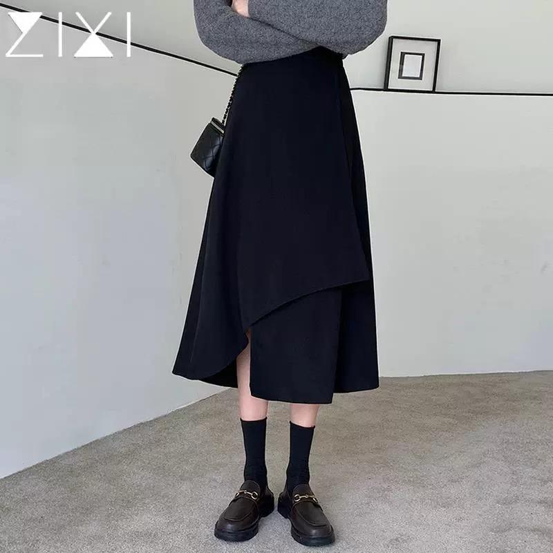 Autumn High-End Maternity Mid-Length Loose Casual Skirt with Belly Support