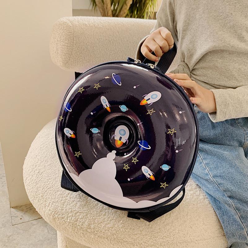 Pattern Cute Cartoon Donut Shaped Large Capacity Children Backpack For School