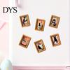 Small Picture Frames for Fridge Funny Wooden Magnets Frame, Retro Cute Cat Pattern Magnetic Refrigerator Photo Metal Cabinets Locker Magnet