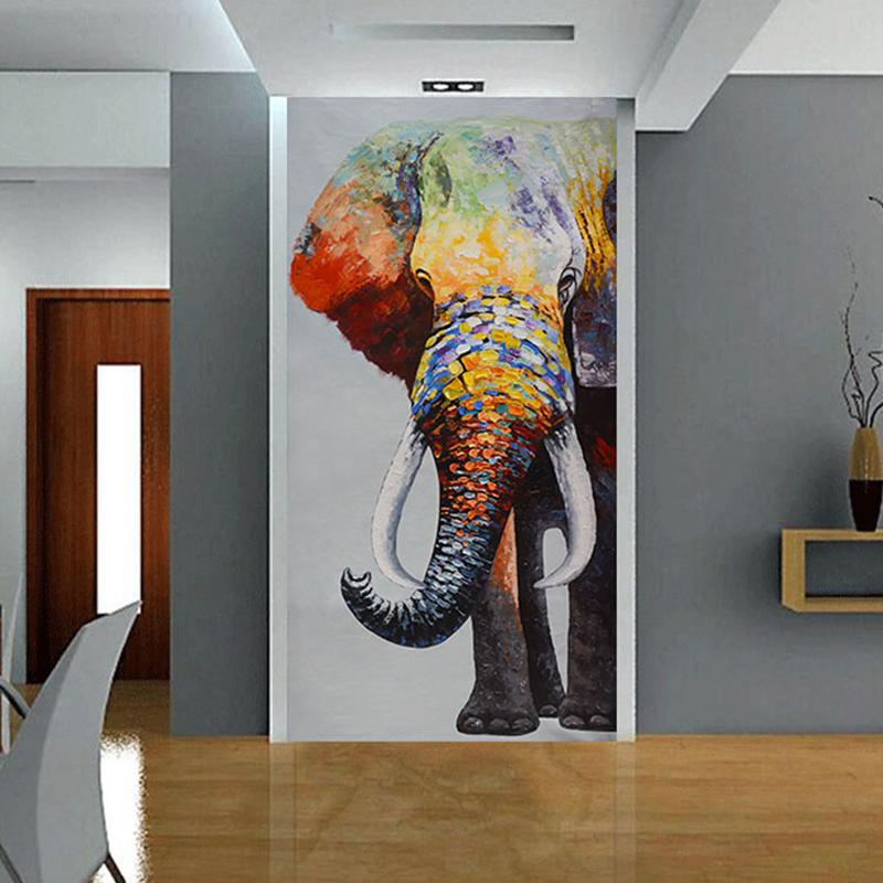 Wandkunst, Gemälde, Leinwand, Poster und Druck, Tierbild, Tierdrucke, Poster, Öl-Elefant, für Wohnzimmer, Heimdekoration, ohne Rahmen