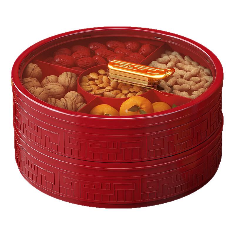 Festive Double-Layer Divided Snack  Candy Tray