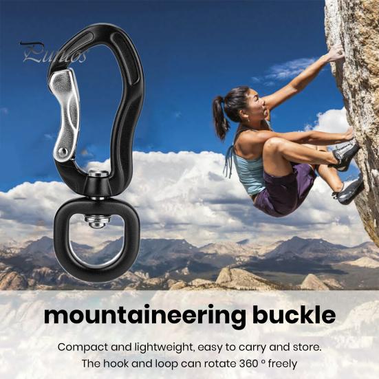 Universeller Ringkarabiner Aufhängeschnalle 360-Grad-Drehung Rotierend Selbstverriegelnd Sicherer Outdoor-Clip Hohe Tragfähigkeit Aluminiumlegierung Vielseitig