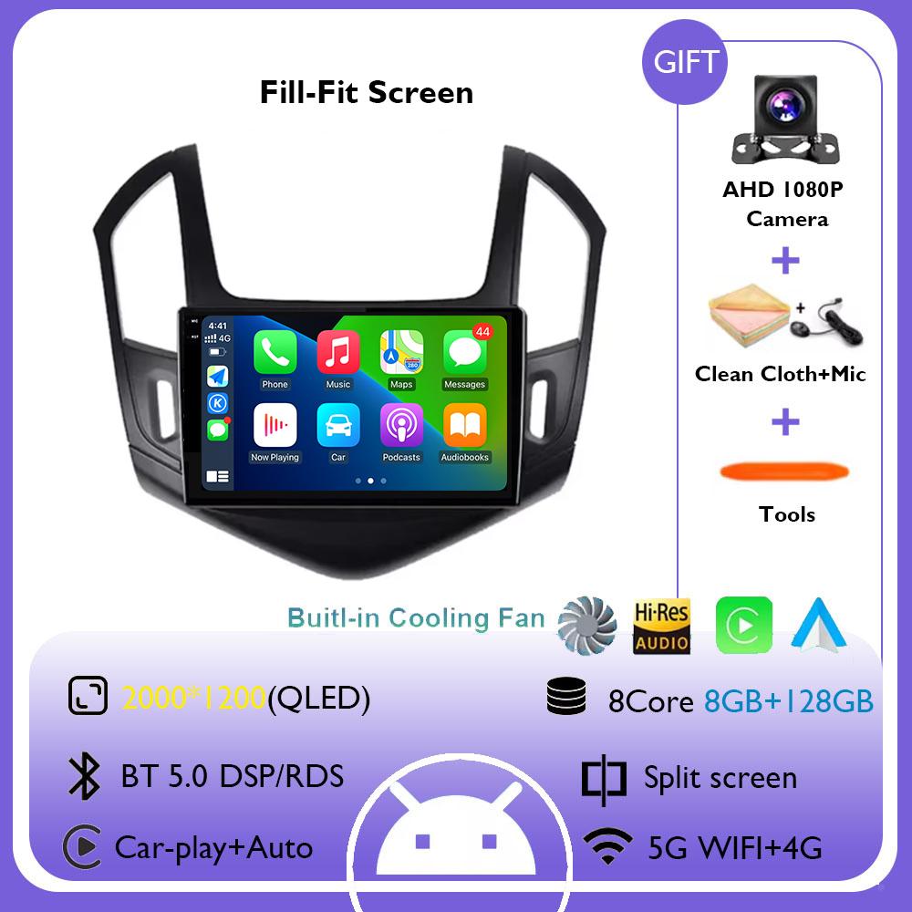 Android 14 Carplay Auto For Chevrolet Cruze J300 J308 2012 - 2015 Car Radio Multimedia Video Player Navigation GPS DSP 4G WiFi