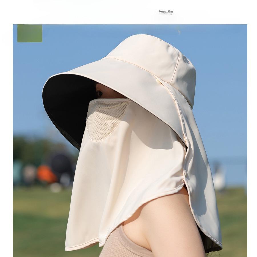 Summer Breathable Ponytail Hat – Solid Face Mask Cap – Lightweight & Sun Protection – Perfect for Outdoor Gardening Travel