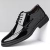 British Style Men Patent Leather Dress Shoes Fashion Brogues Shoes Heels Wedding Shoes